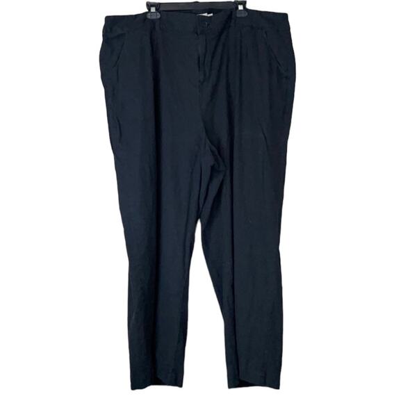 Torrid Linen High Waist Wide Leg Pants Solid Black Size 28 - Picture 1 of 9